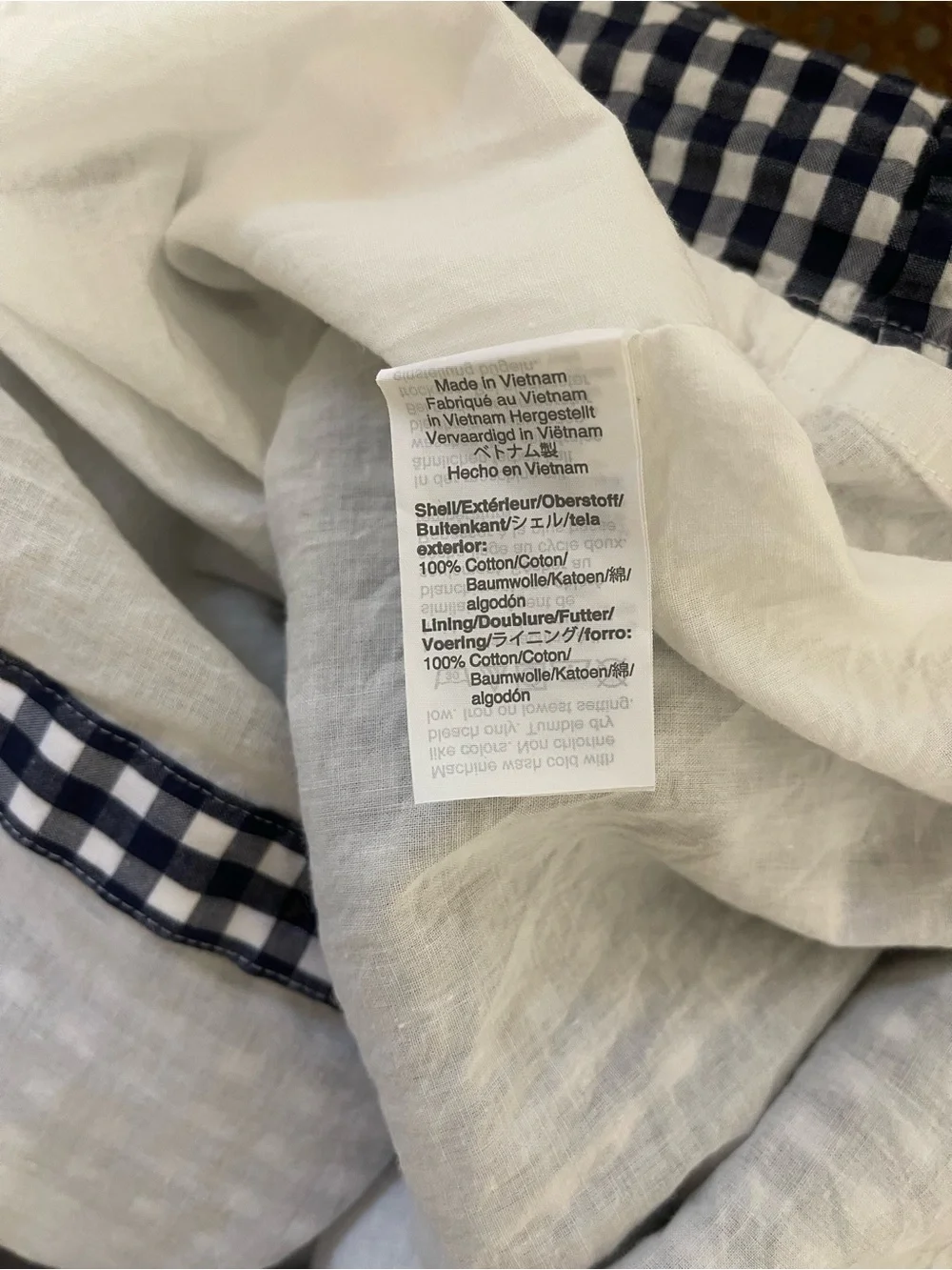 J. Crew Navy & White Gingham Button-Front Midi Dress